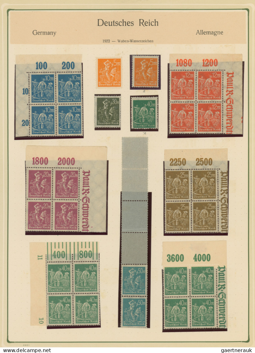 Deutsches Reich - Inflation: 1919/1923, Umfangreiche, Meist Postfrisch/ungebrauc - Collections