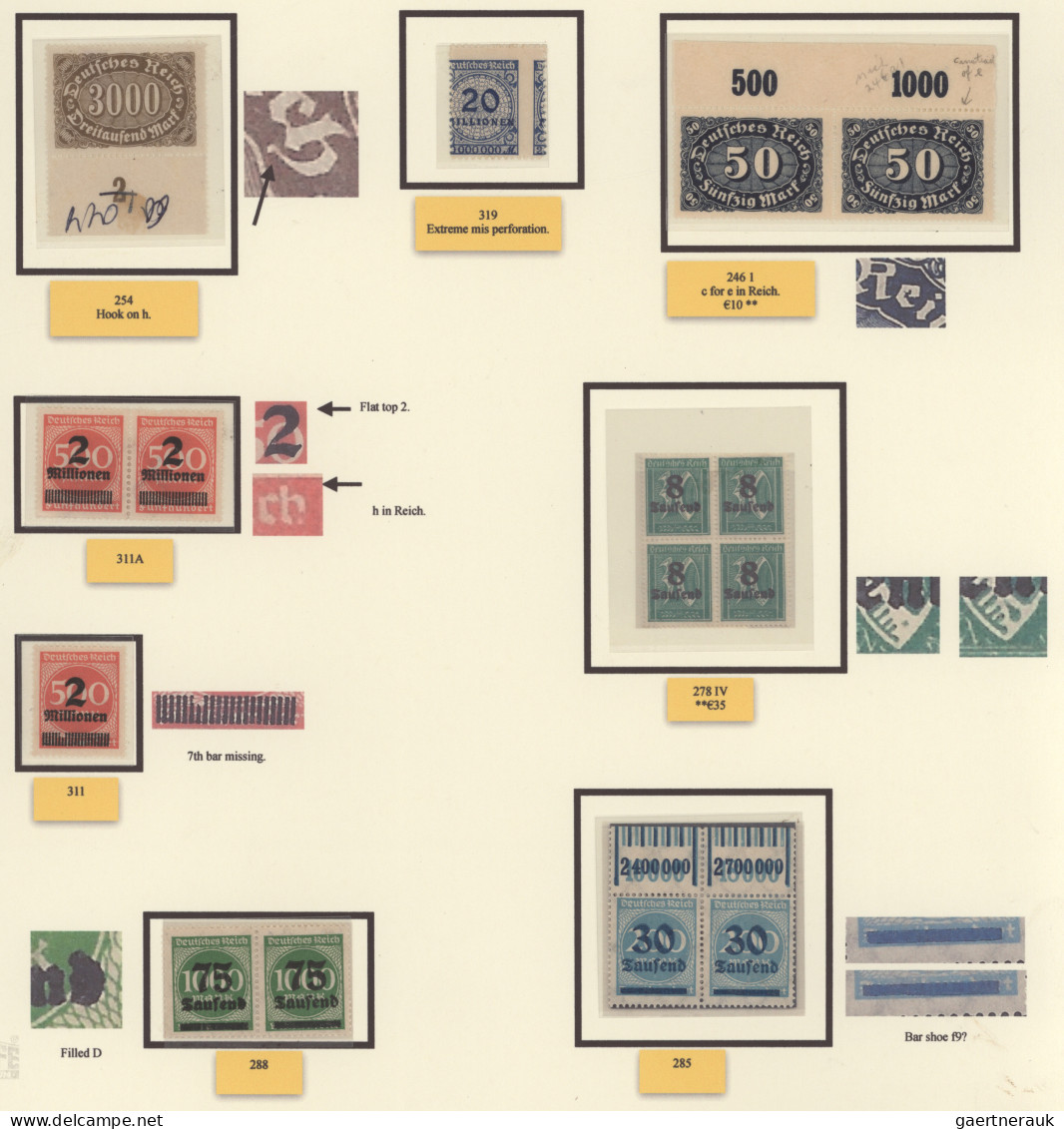 Deutsches Reich - Inflation: 1919/1923, Umfangreicher Spezial-Sammlungsbestand I - Colecciones