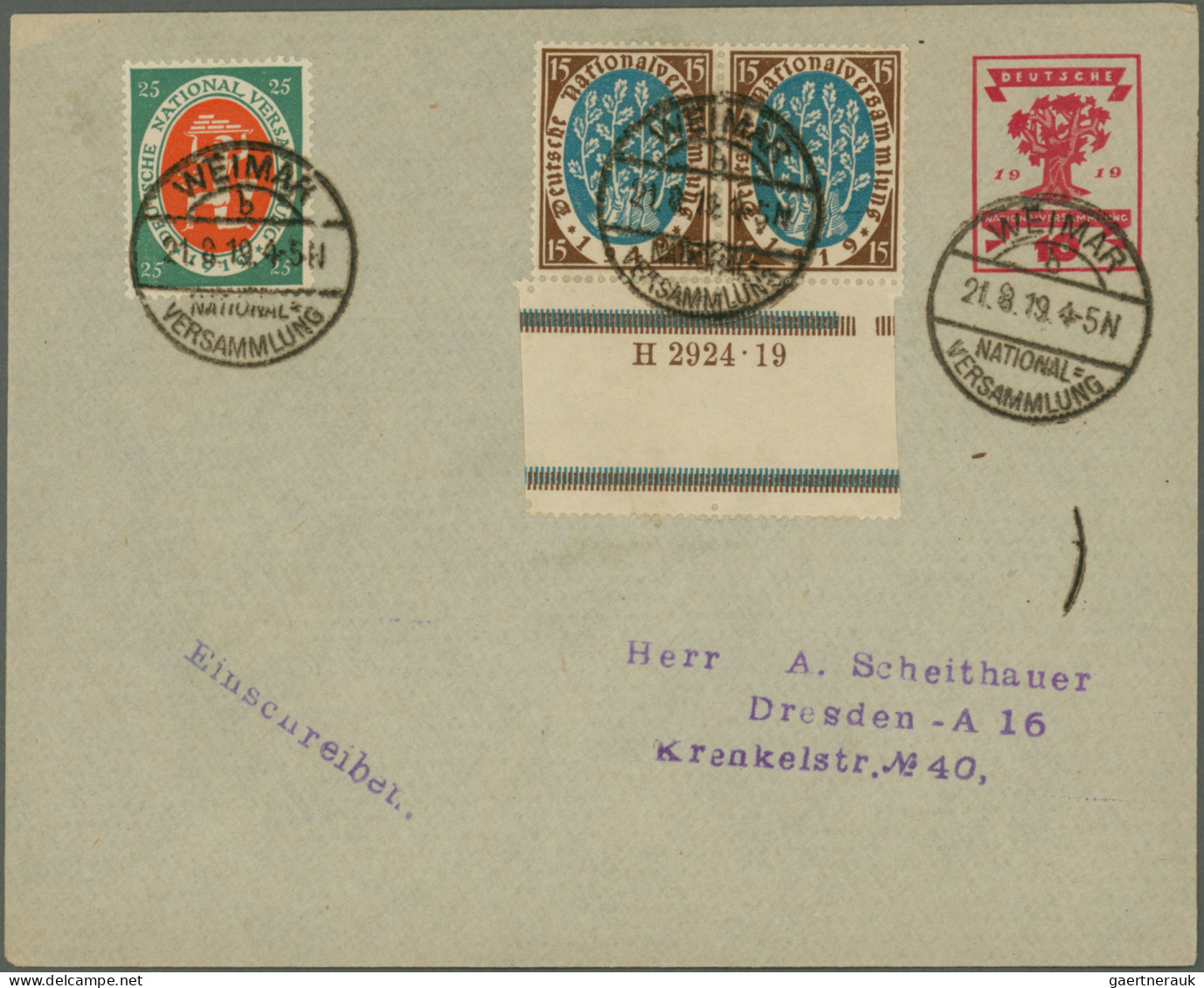 Deutsches Reich - Inflation: 1919/1923, vielseitige Partie von ca. 270 Briefen,