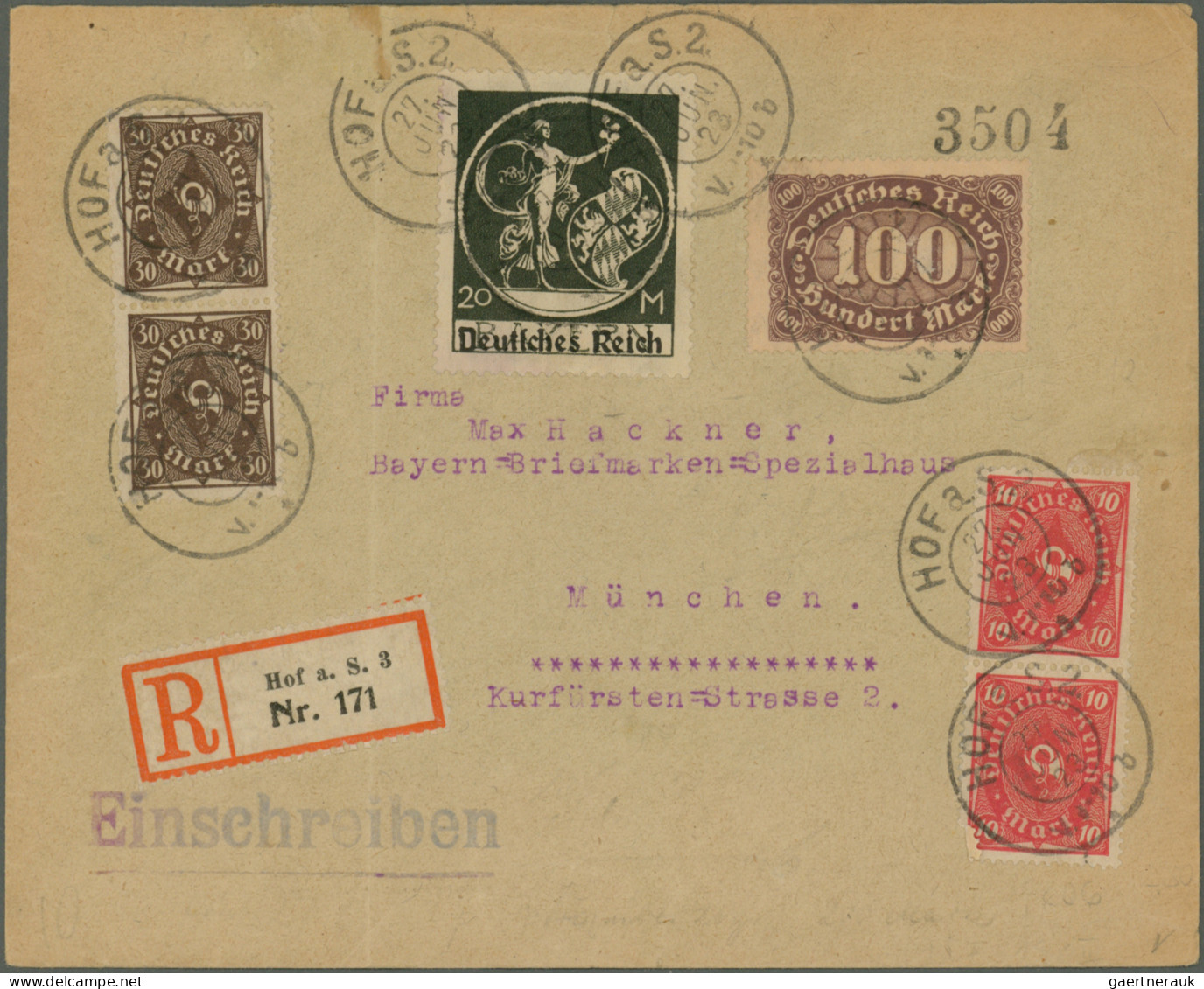 Deutsches Reich - Inflation: 1919/1923, vielseitige Partie von ca. 270 Briefen,