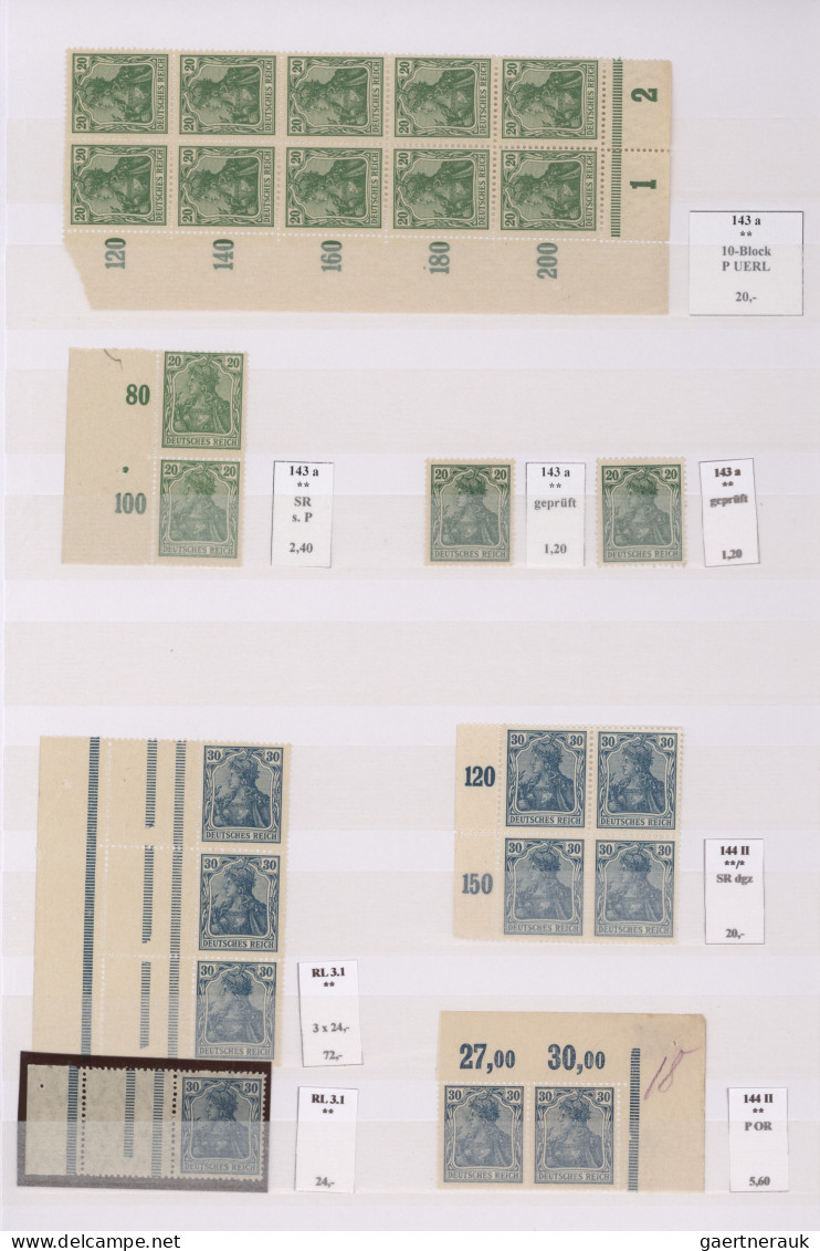 Deutsches Reich - Inflation: 1920/1921, Germania-Ausgaben, Meist Postfrische Spe - Colecciones