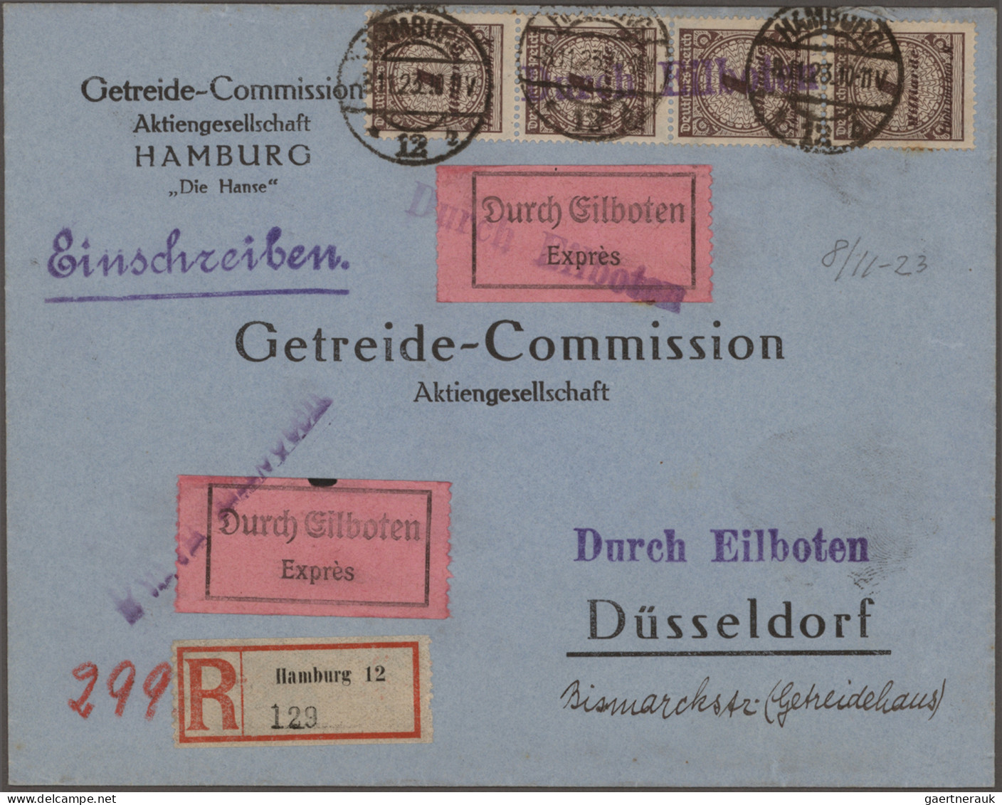 Deutsches Reich - Inflation: 1920/1923 Rund 50 Briefe Und Postkarten Mit Reinen - Colecciones
