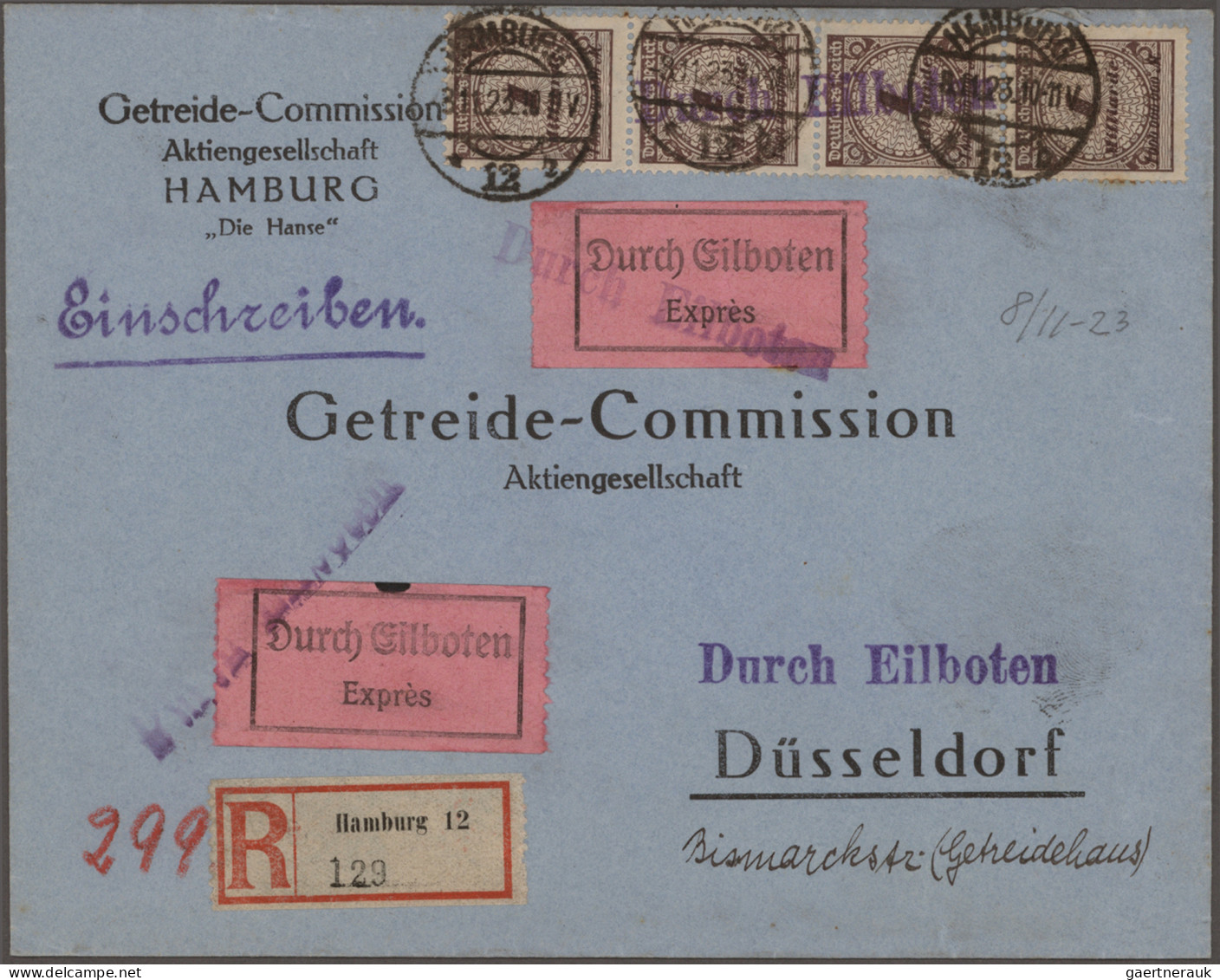 Deutsches Reich - Inflation: 1920/1923 Rund 50 Briefe Und Postkarten Mit Reinen - Collections