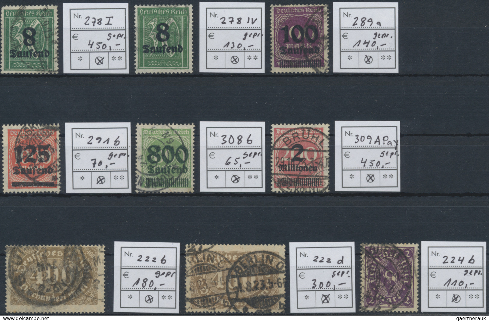 Deutsches Reich - Inflation: 1920/1923, Sauber Gestempelte Partie Von 48 Marken, - Colecciones