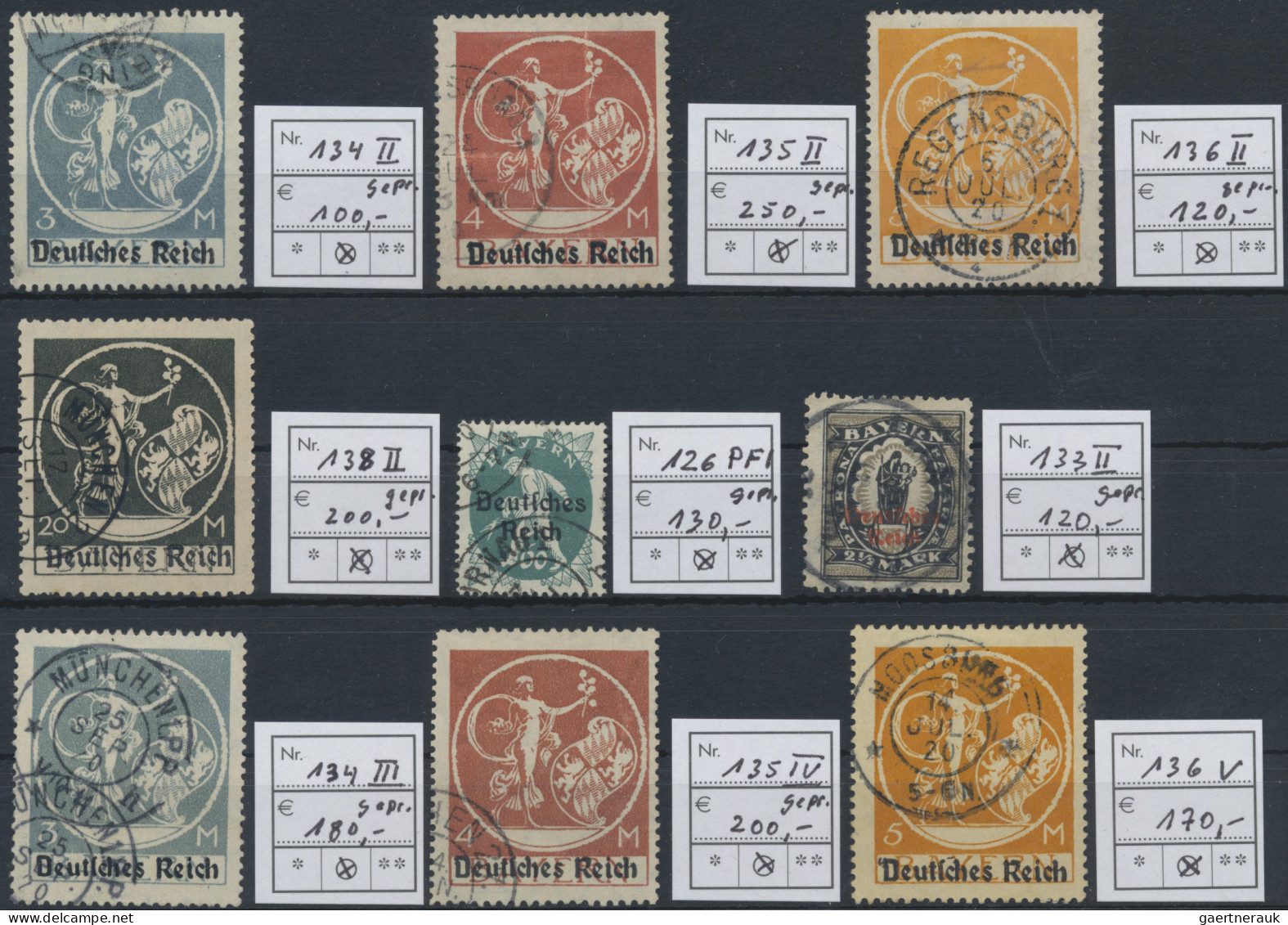 Deutsches Reich - Inflation: 1920/1923, Sauber Gestempelte Partie Von 48 Marken, - Colecciones