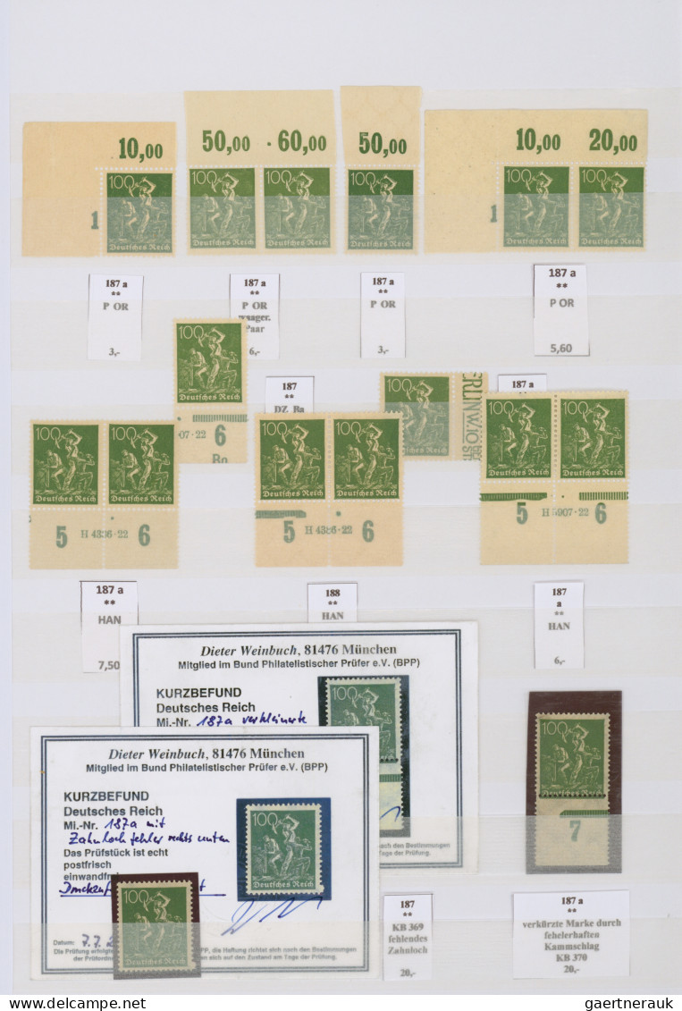 Deutsches Reich - Inflation: 1921/1922, Freimarken Ziffern/Arbeiter/Posthorn/Pfl - Verzamelingen