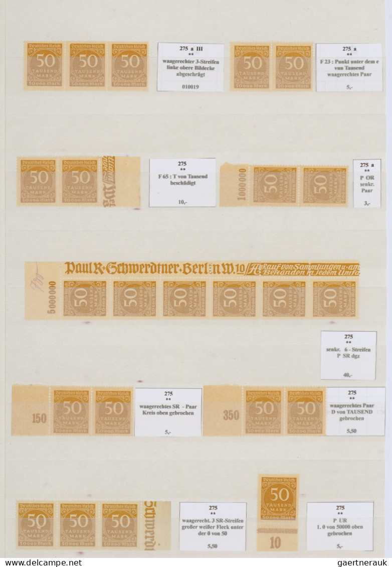 Deutsches Reich - Inflation: 1922/1923, meist postfrische spezialisierte Sammlun