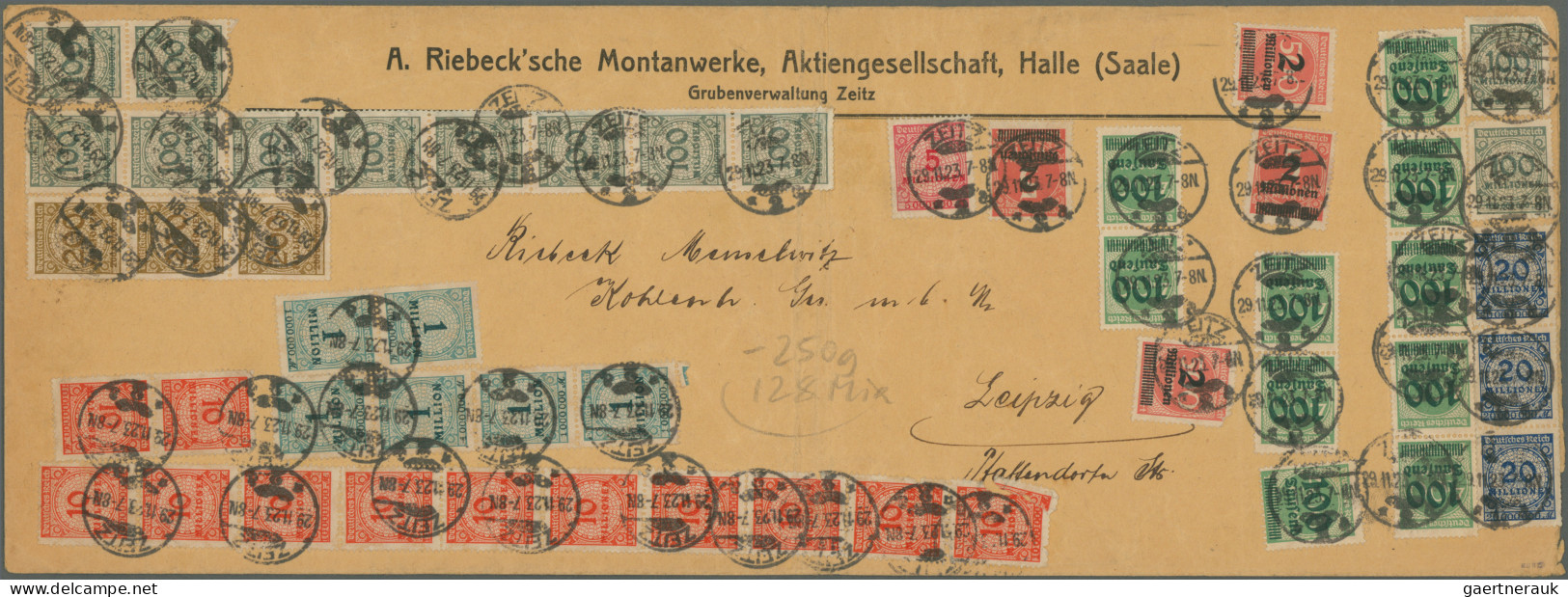 Deutsches Reich - Inflation: 1922/1923, Partie Von Sieben Großformatigen Langums - Sammlungen