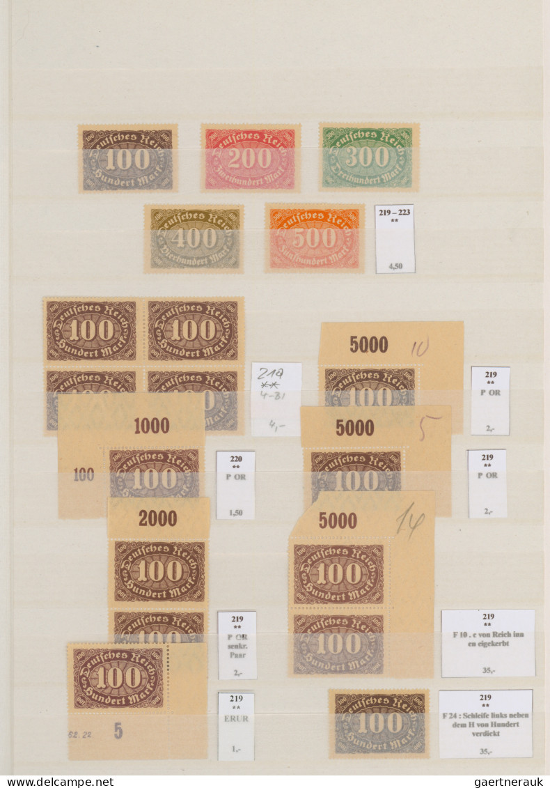 Deutsches Reich - Inflation: 1922/1923, Queroffset-Ausgaben, Meist Postfrische S - Sammlungen
