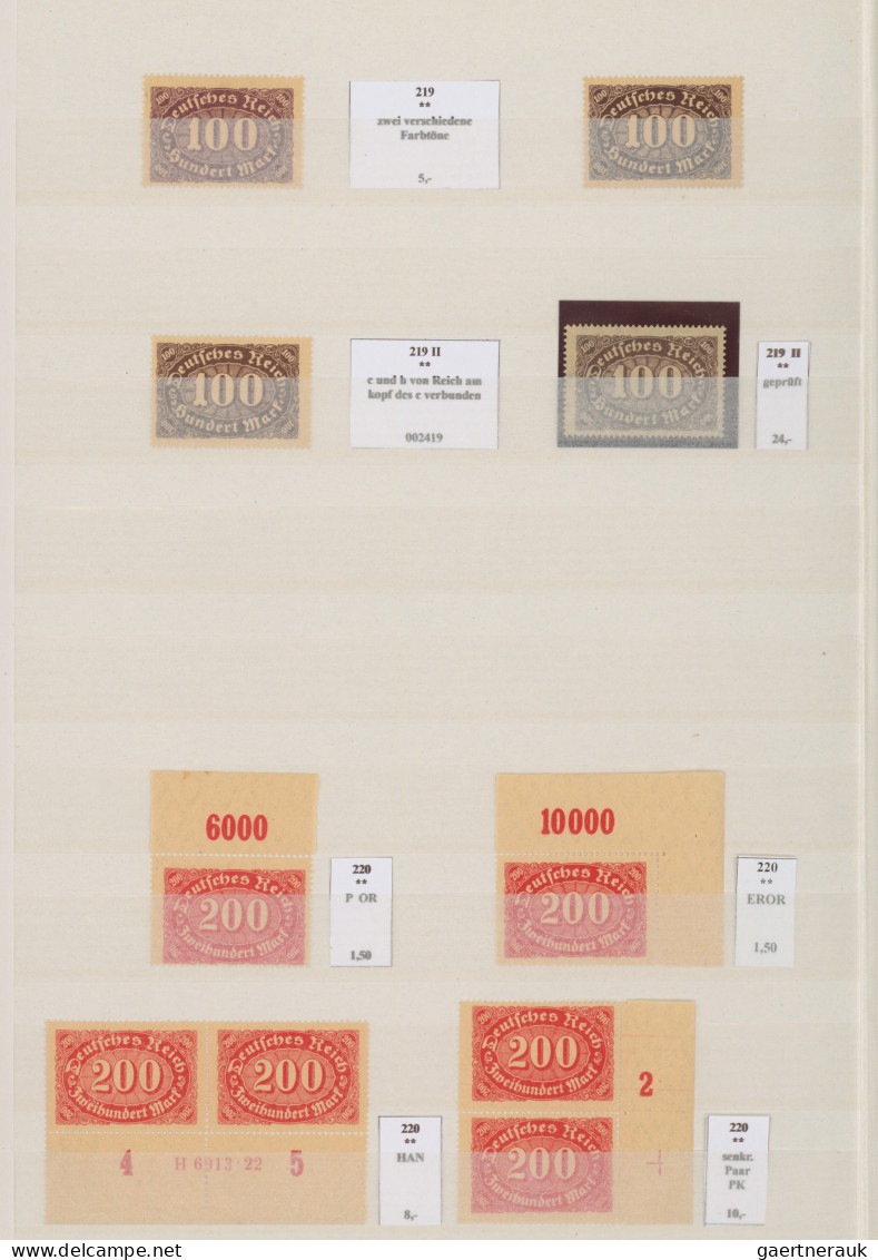 Deutsches Reich - Inflation: 1922/1923, Queroffset-Ausgaben, Meist Postfrische S - Collections