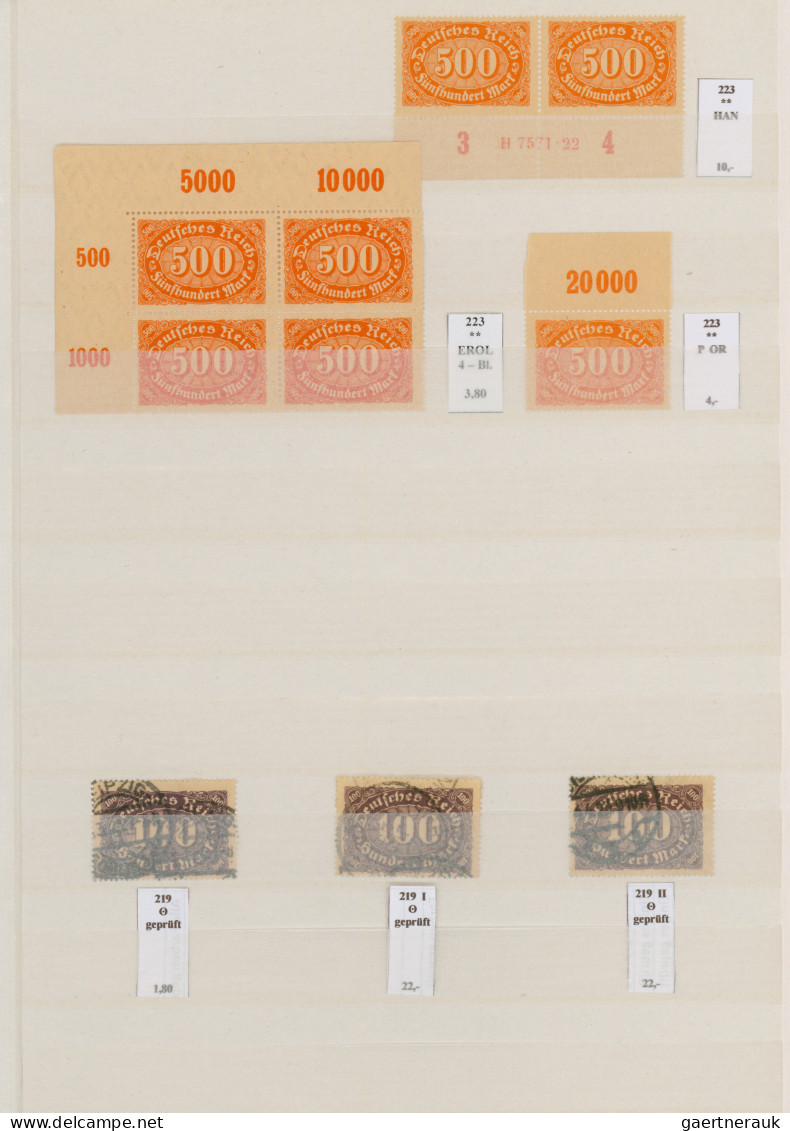 Deutsches Reich - Inflation: 1922/1923, Queroffset-Ausgaben, Meist Postfrische S - Sammlungen