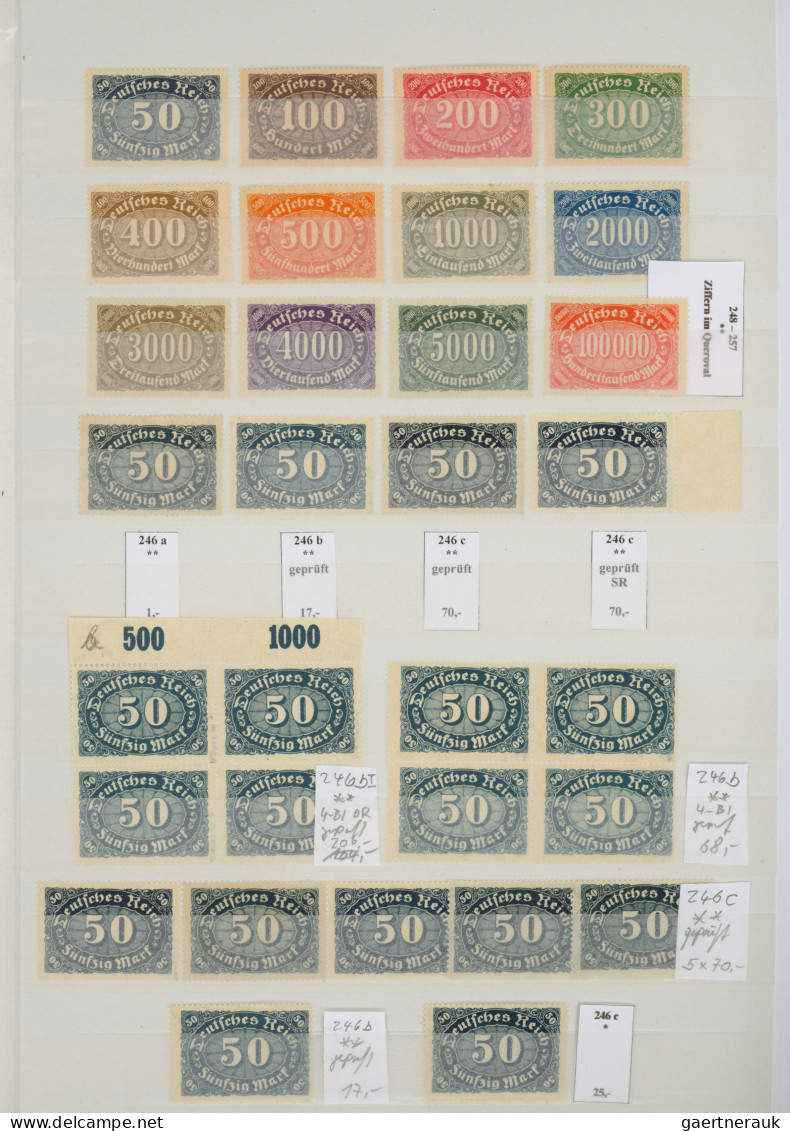 Deutsches Reich - Inflation: 1922/1923, Queroffset-Ausgaben, meist postfrische S