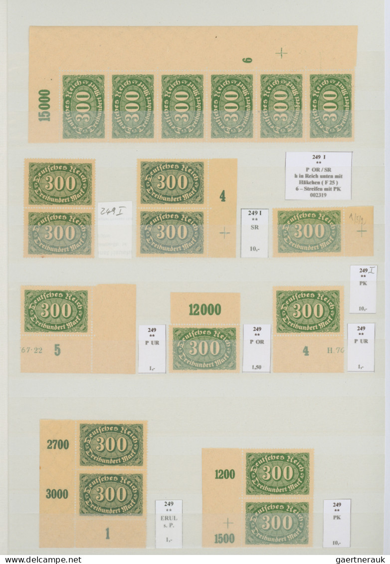 Deutsches Reich - Inflation: 1922/1923, Queroffset-Ausgaben, meist postfrische S