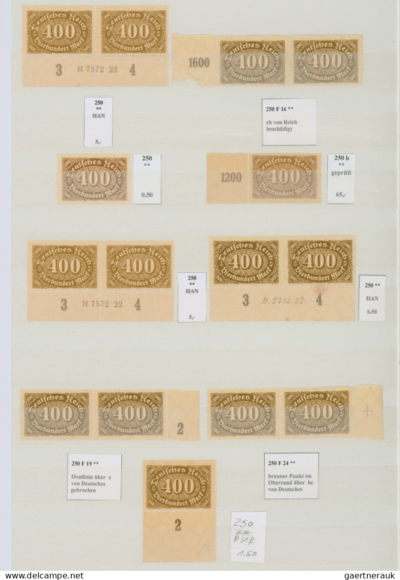 Deutsches Reich - Inflation: 1922/1923, Queroffset-Ausgaben, meist postfrische S