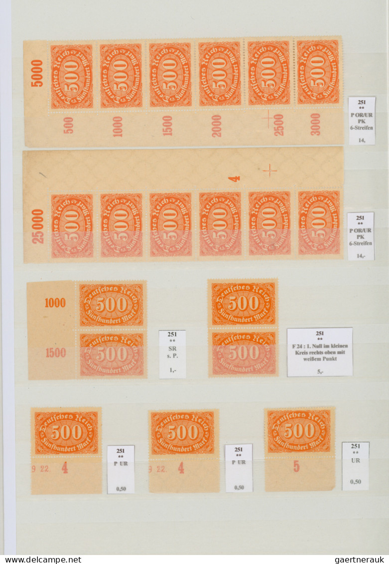 Deutsches Reich - Inflation: 1922/1923, Queroffset-Ausgaben, meist postfrische S