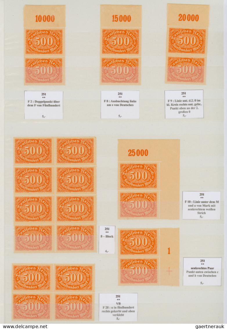 Deutsches Reich - Inflation: 1922/1923, Queroffset-Ausgaben, meist postfrische S