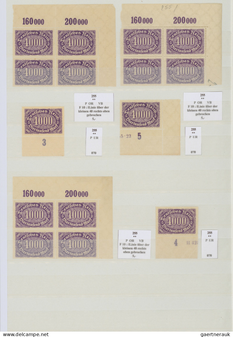 Deutsches Reich - Inflation: 1922/1923, Queroffset-Ausgaben, meist postfrische S