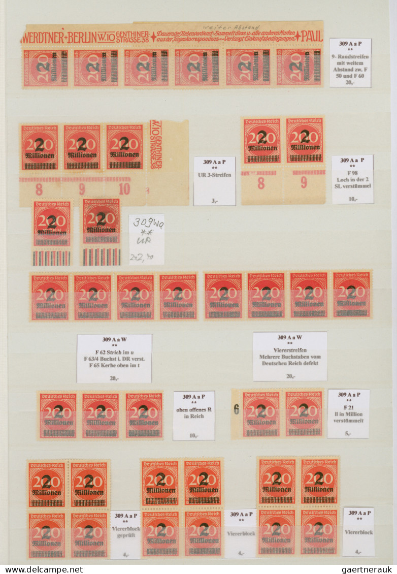 Deutsches Reich - Inflation: 1923, Aufdrucke, vorwiegend postfrische Spezialsamm