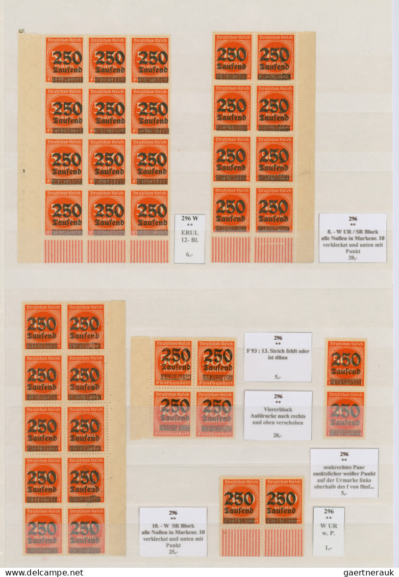 Deutsches Reich - Inflation: 1923, Aufdrucke, Vorwiegend Postfrische Spezialsamm - Colecciones