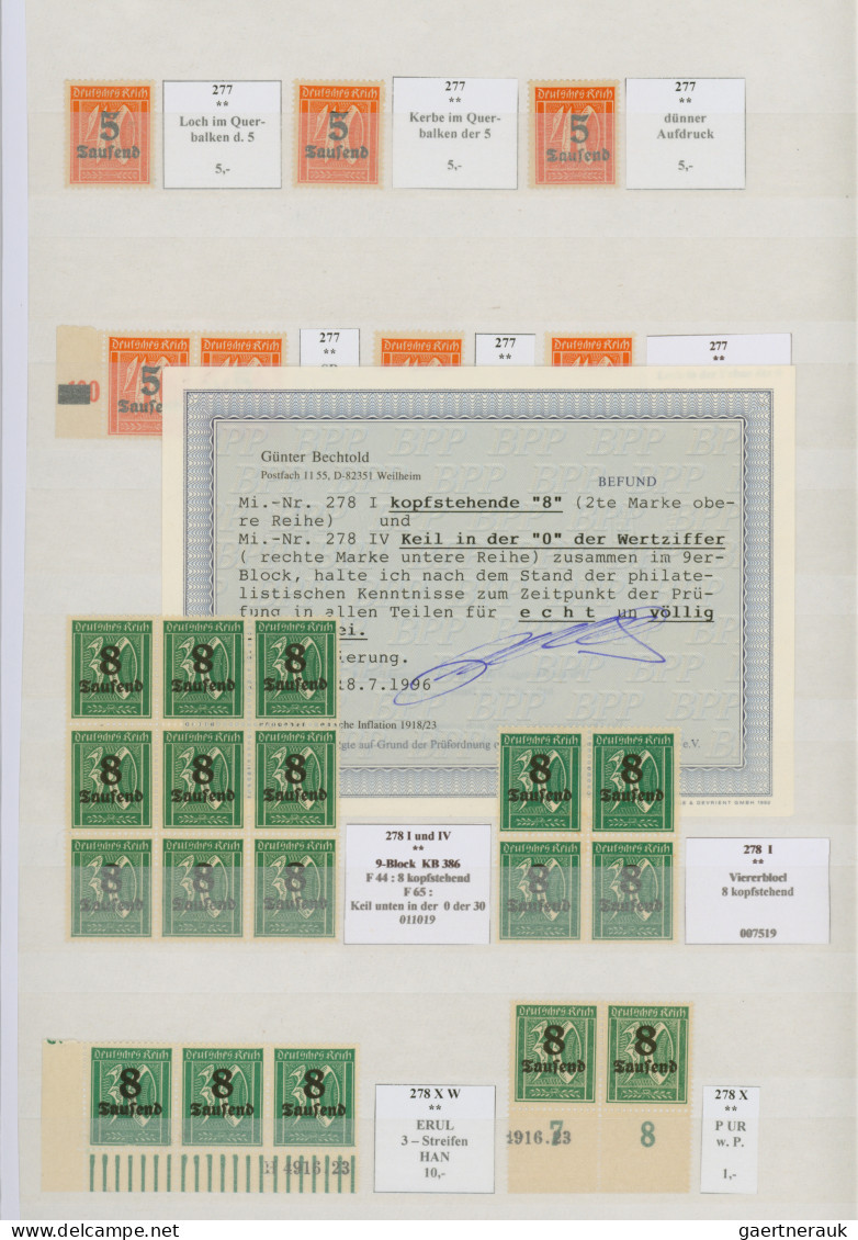 Deutsches Reich - Inflation: 1923, Aufdrucke, Vorwiegend Postfrische Spezialsamm - Collections