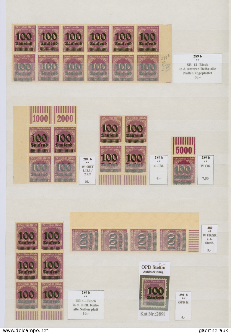 Deutsches Reich - Inflation: 1923, Aufdrucke, vorwiegend postfrische Spezialsamm