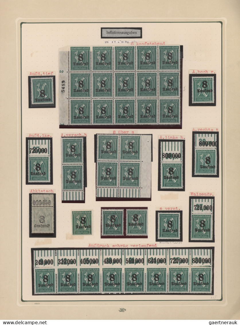 Deutsches Reich - Inflation: 1923, Aufdruckmarken Aug.-Sep., Außergewöhnliche Sp - Colecciones