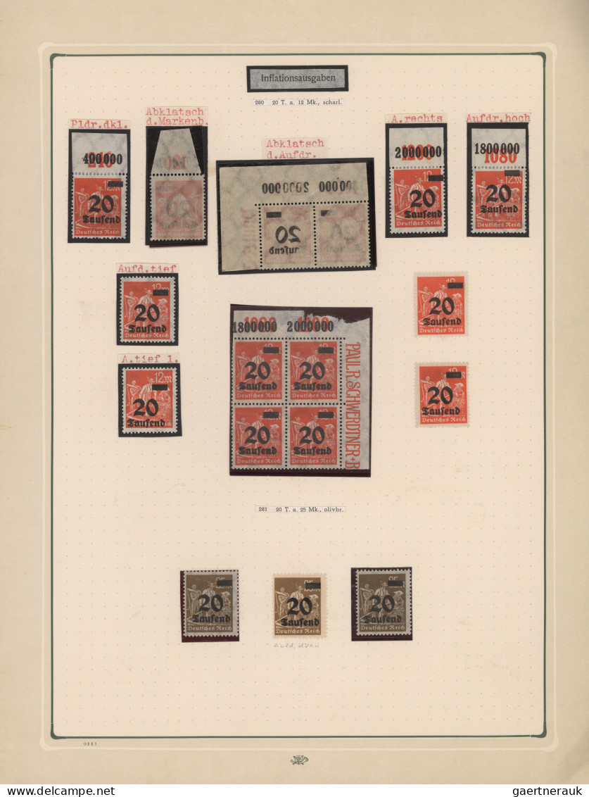 Deutsches Reich - Inflation: 1923, Aufdruckmarken Aug.-Sep., Außergewöhnliche Sp - Sammlungen