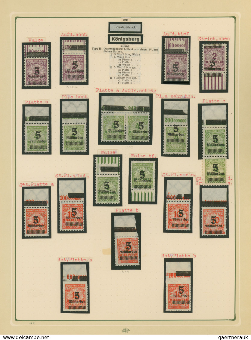 Deutsches Reich - Inflation: 1923, großartige Spezialsammlung der OPD-Aufdrucke