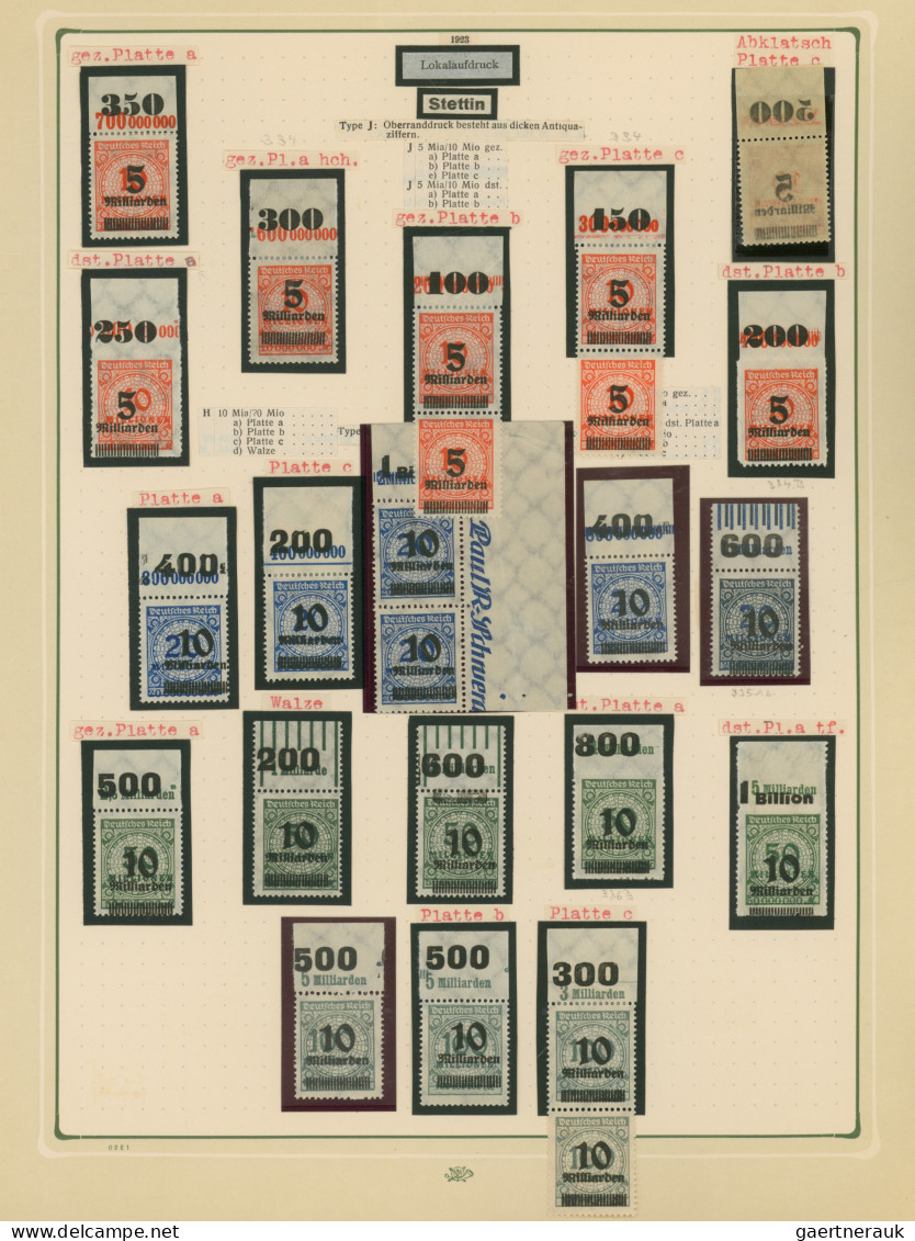 Deutsches Reich - Inflation: 1923, großartige Spezialsammlung der OPD-Aufdrucke