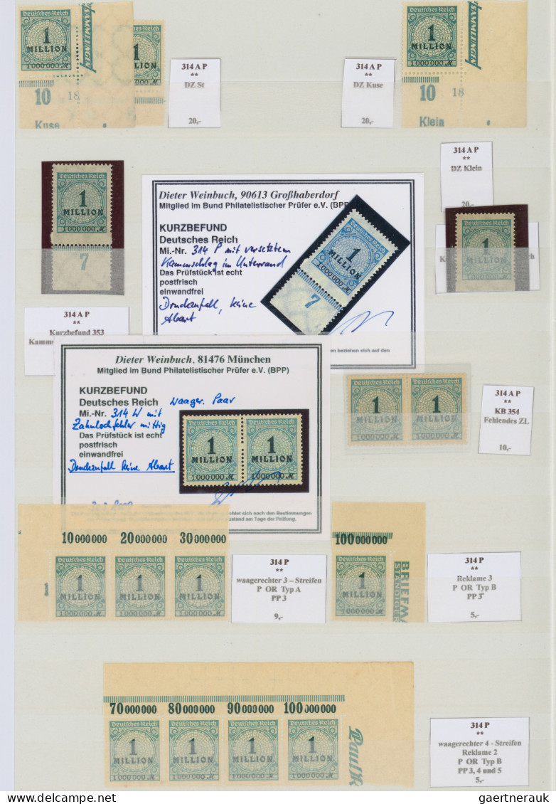 Deutsches Reich - Inflation: 1923, Korbdeckelmuster, Außergewöhnliche Fast Nur P - Collections