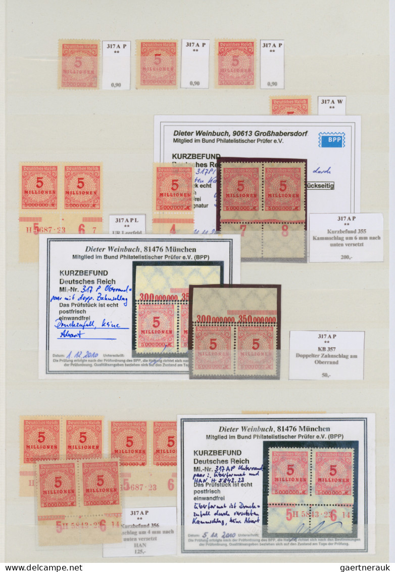 Deutsches Reich - Inflation: 1923, Korbdeckelmuster, Außergewöhnliche Fast Nur P - Collections