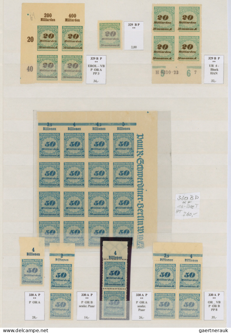 Deutsches Reich - Inflation: 1923, Korbdeckelmuster, außergewöhnliche fast nur p