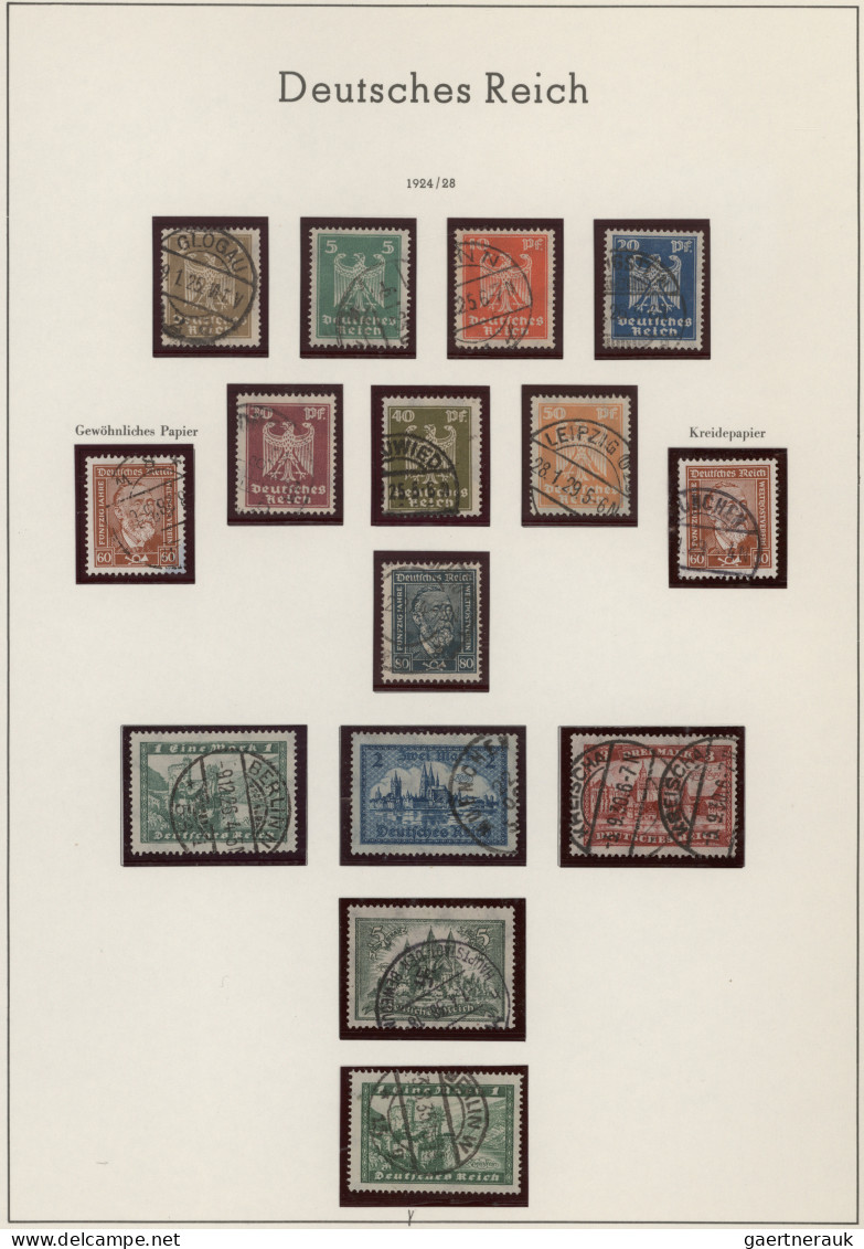 Deutsches Reich - Weimar: 1923/1932, Gestempelte Sammlung Auf Alben-Blättern, Bi - Collections