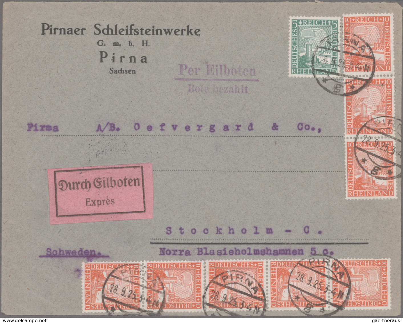 Deutsches Reich - Weimar: 1925/1926, Rheinlandfeier, Außergewöhnliche Spezialsam - Collections