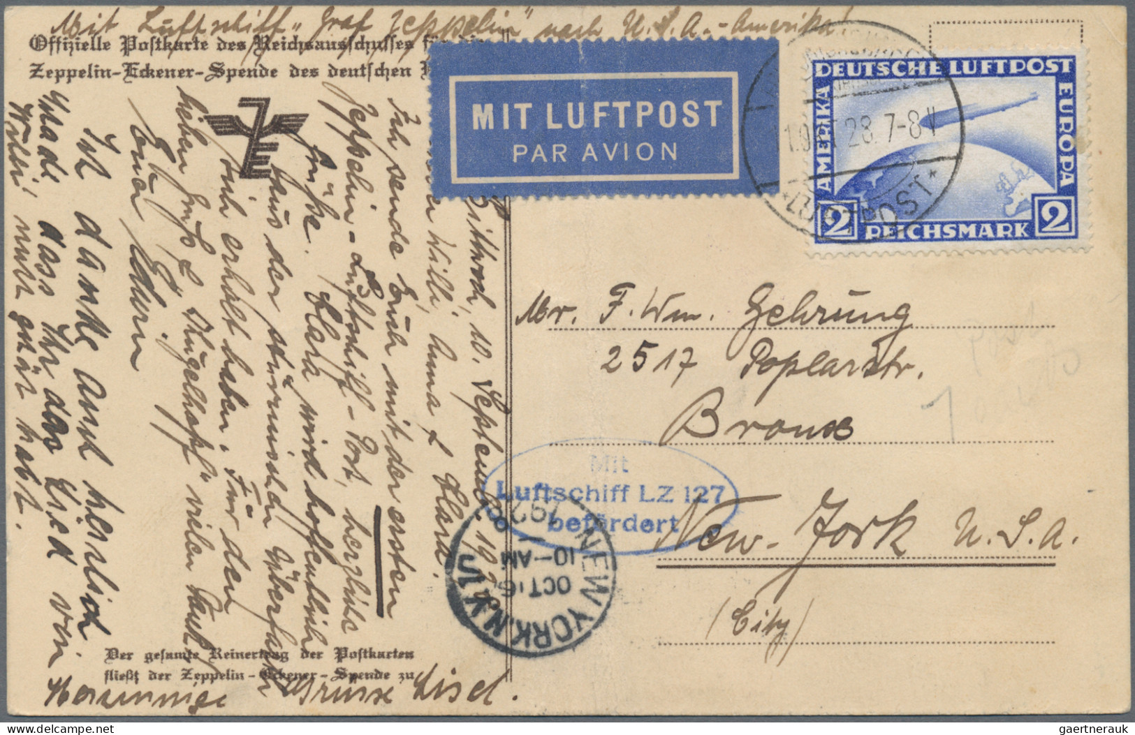 Deutsches Reich - Weimar: 1928/1936, Zeppelin/Flugpost, Partie Von Fünf Briefen/ - Collections