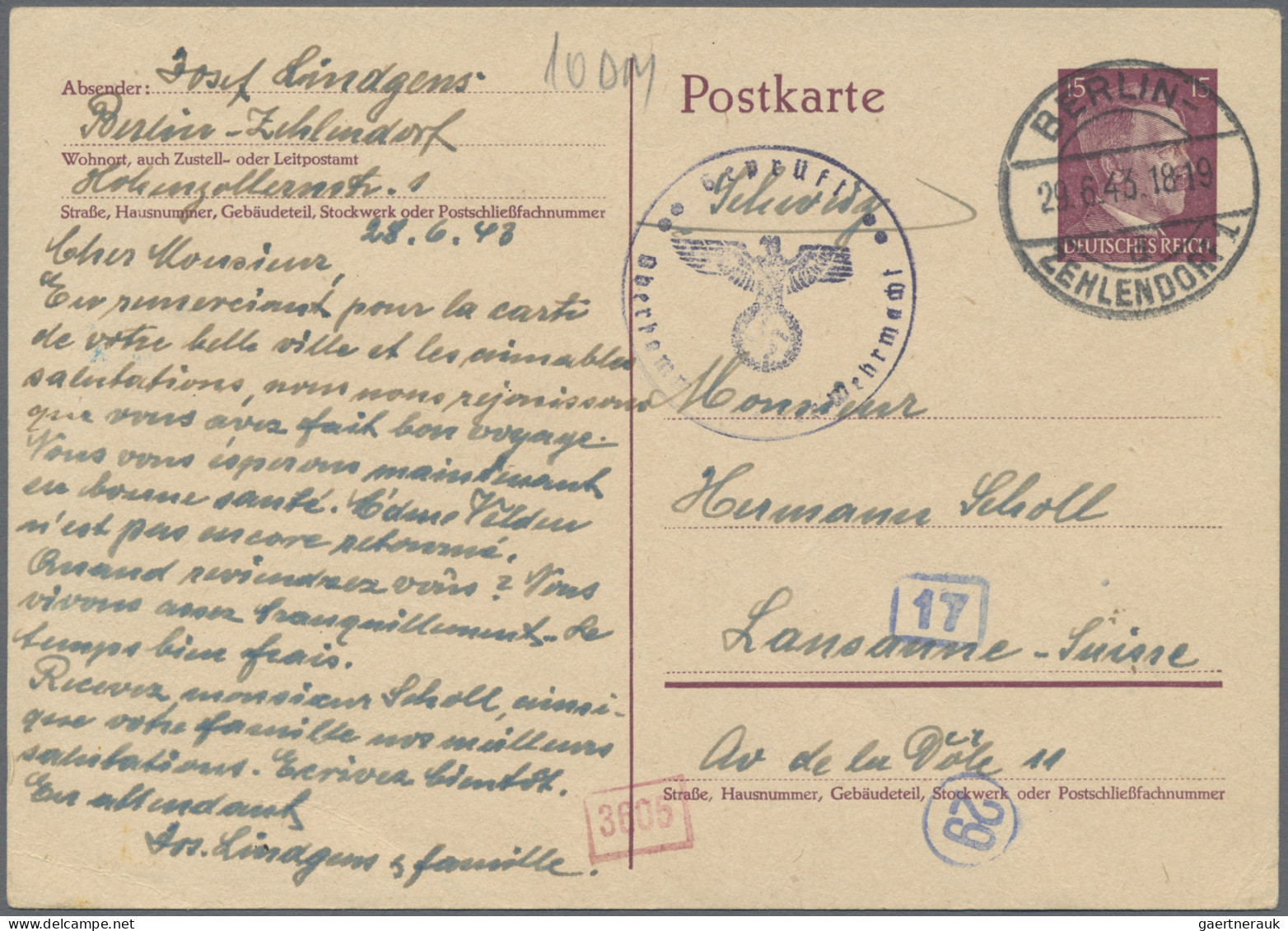 Deutsches Reich - 3. Reich: 1933/1944, Partie Von über 80 Briefen, Karten Und Ga - Brieven En Documenten