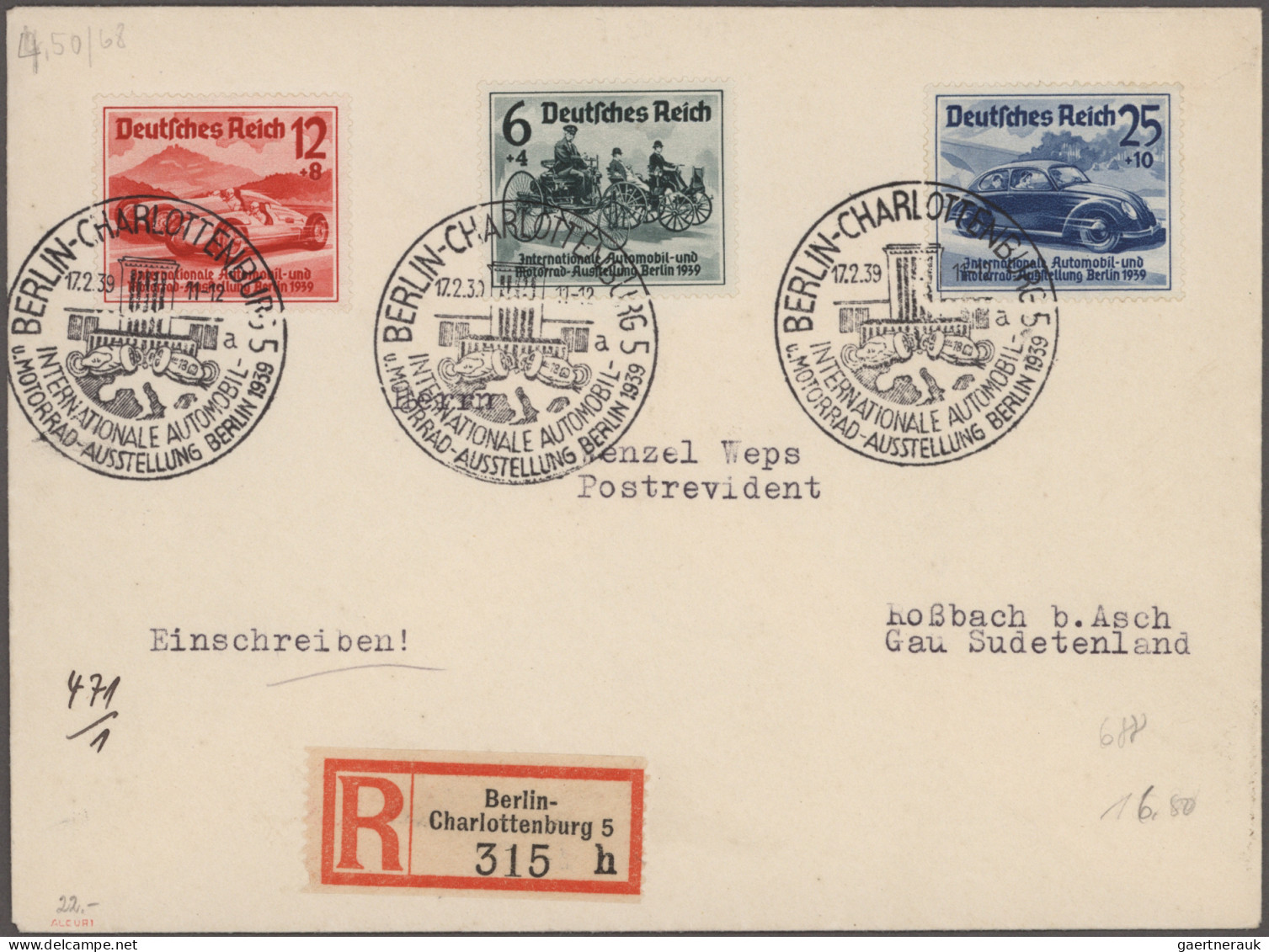 Deutsches Reich - 3. Reich: 1933/1944, vielseitige Partie von ca. 105 Briefen un