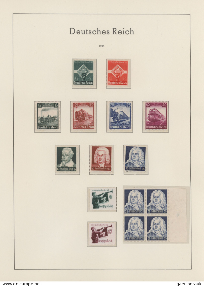 Deutsches Reich - 3. Reich: 1933/1945, Sammlung Im Vordruck, Dabei Block 2 Und B - Ungebraucht