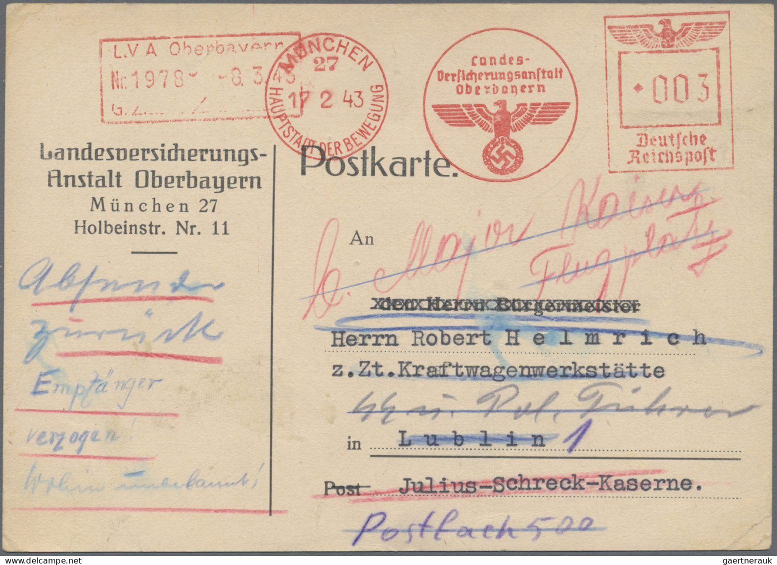 Deutsches Reich - 3. Reich: 1934/1944, Partie Von Ca. 50 Bedarfs-Karten/-Briefen - Briefe U. Dokumente