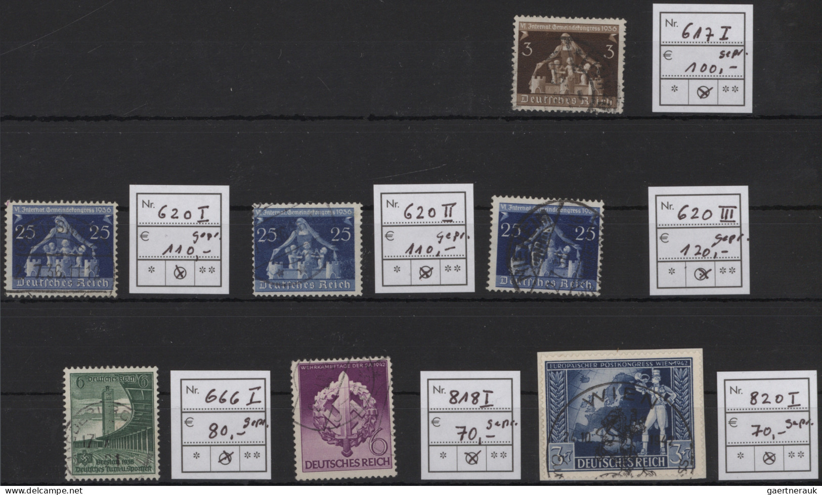 Deutsches Reich - 3. Reich: 1935/1945, Sauber Gestempelte Partie Von 22 Verschie - Used Stamps