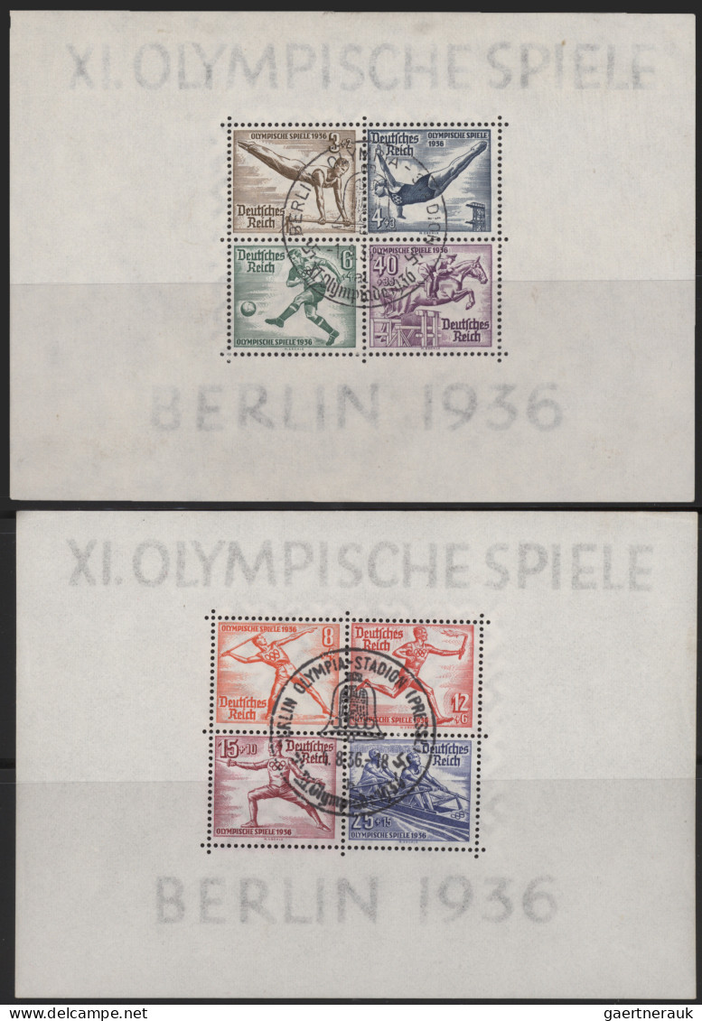 Deutsches Reich - 3. Reich: 1936 Olympische Spiele: Kleine Kollektion von etwa 3