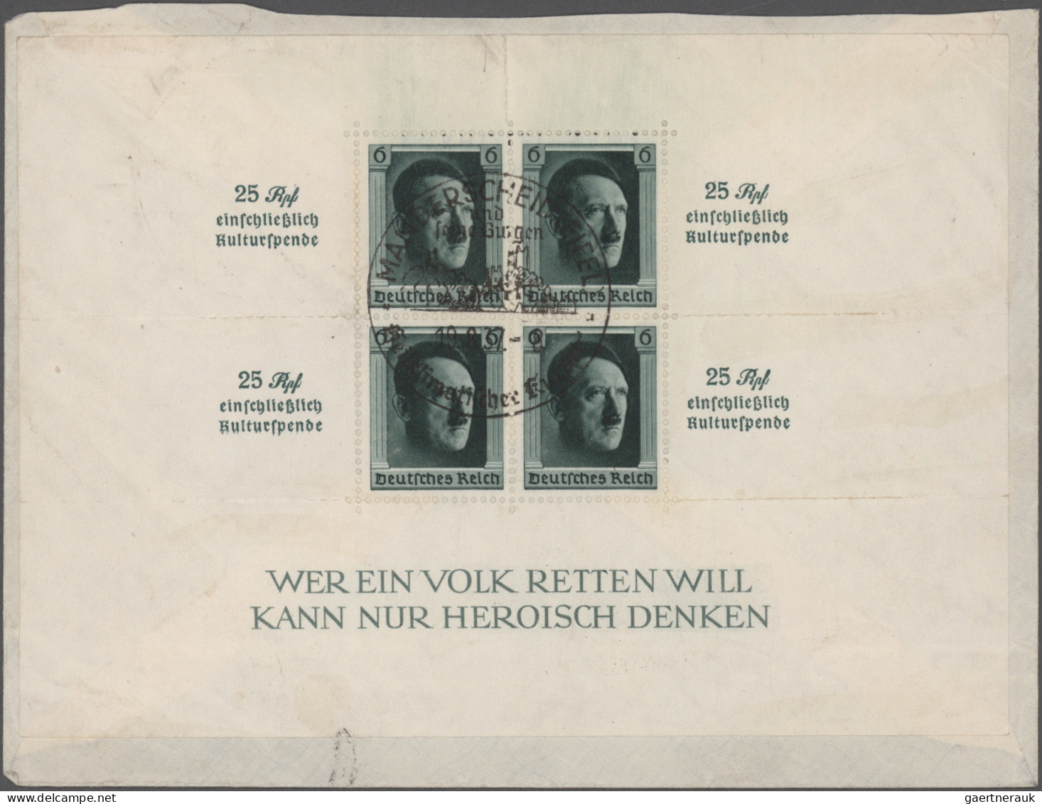 Deutsches Reich - 3. Reich: 1937, Hitler-Blocks, Partie Von Vier Briefen (umstän - Briefe U. Dokumente