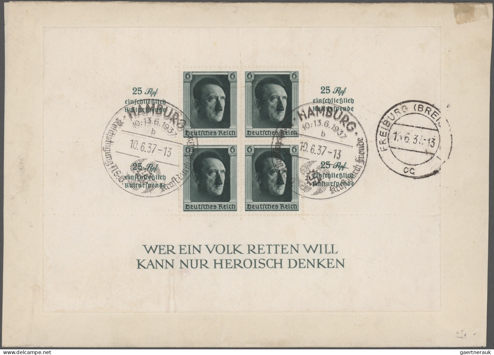 Deutsches Reich - 3. Reich: 1937, Hitler-Blocks, Partie Von Vier Briefen (umstän - Brieven En Documenten