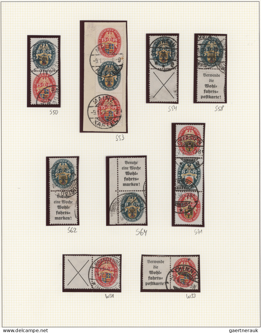 Deutsches Reich - Zusammendrucke: 1928, Nothilfe, Saubere Kleine Sammlung Von Ne - Zusammendrucke