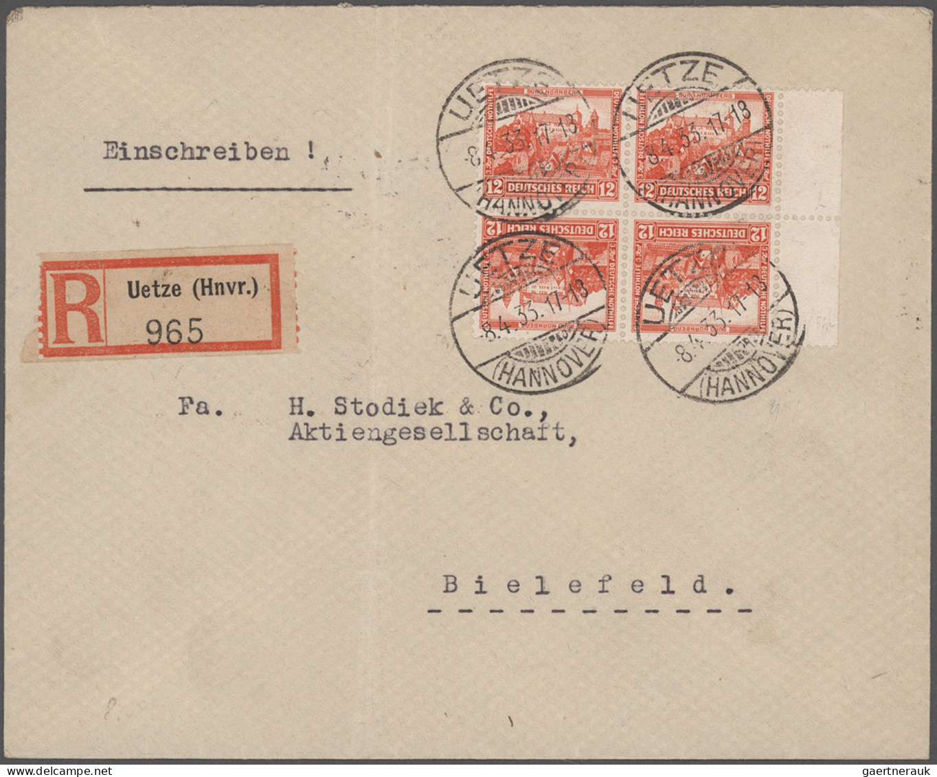 Deutsches Reich - Zusammendrucke: 1932, Nothilfe, Lot Von Vier Briefen Mit Attra - Se-Tenant
