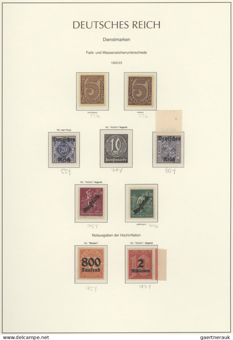 Deutsches Reich - Dienstmarken: 1872/1932, Postfrische Qualitäts-Sammlung Auf Le - Officials