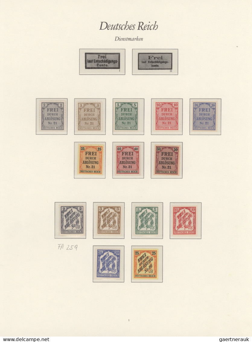 Deutsches Reich - Dienstmarken: 1903/1933, In Den Hauptnummern Komplette Postfri - Service