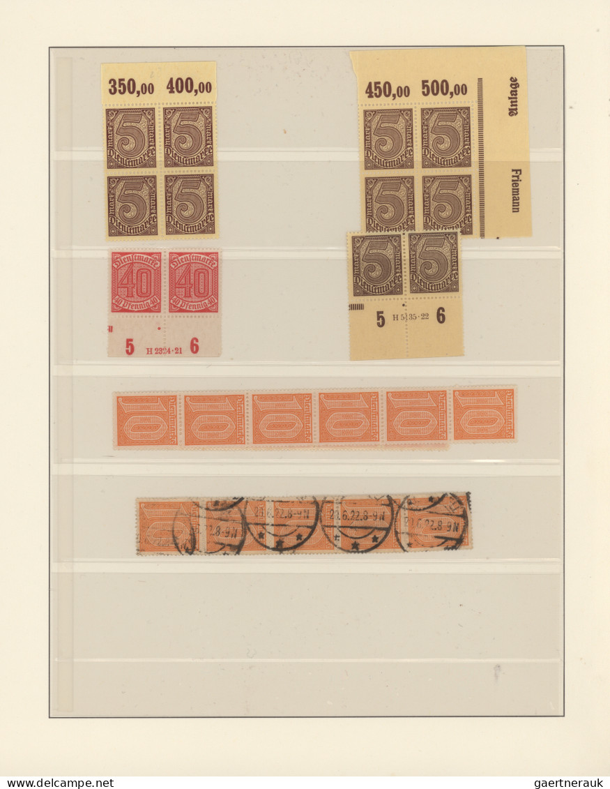 Deutsches Reich - Dienstmarken: 1903/1944, Gehaltvolle Spezialsammlung Der Diens - Dienstmarken