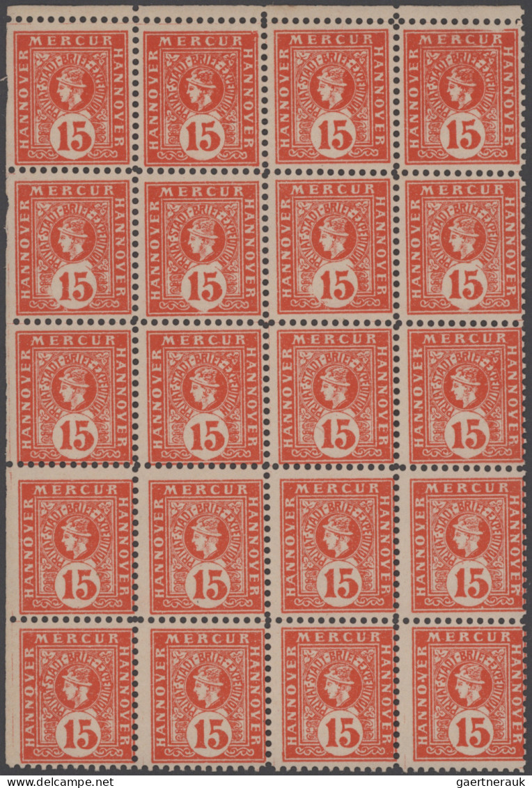 Deutsches Reich - Privatpost (Stadtpost): 1886/1888. Posten Mit MERCUR - HANNOVE - Privatpost