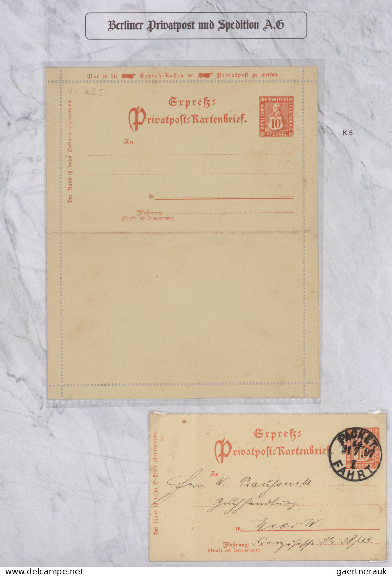 Deutsches Reich - Privatpost (Stadtpost): 1895/1897 "Berlin-Privatpost "G" Priva